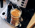 Professional coffee machine for home use. Royalty Free Stock Photo