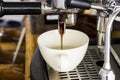 Professional coffee machine making espresso in a cafe Royalty Free Stock Photo