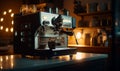 Professional coffee machine standing on the counter in the kitchen Royalty Free Stock Photo