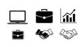 Business and Corporate Strategy Icon Set - Solid and Line Vector Symbols Royalty Free Stock Photo