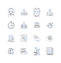 Professional combination line icons collection. Synergy, Collaboration, Expertise, Efficacy, Efficiency, Ingenuity Royalty Free Stock Photo