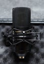 Professional condenser microphone for sound recording studio. Record voice in hi fi quality Royalty Free Stock Photo