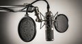 Professional condenser studio microphone setup Royalty Free Stock Photo