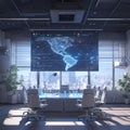Professional Conference Room with Large Screen