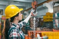 Professional confident lathe factory manager woman Royalty Free Stock Photo