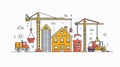 Professional Construction Thin Line Icons Set for Builders and Contractors Royalty Free Stock Photo