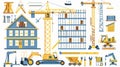 Professional Construction Thin Line Icons Set for Builders and Contractors Royalty Free Stock Photo