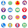 Professional contact and messaging icons set for web, ui, business and social media