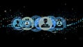 Professional contact network concept isolated on a background 3d rendering