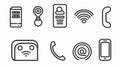 Professional Contact Thin Line Icons Set for Communication UI. Basic Contact Icon in Monochrome Style
