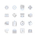Professional cooperation line icons collection. Collaboration, Teamwork, Synergy, Partnership, Cohesion, Coordination