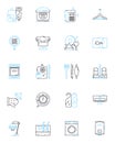 Professional courtesy linear icons set. Respect, Consideration, Civility, Dignity, Manners, Politeness, Decorum line Royalty Free Stock Photo