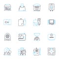 Professional courtesy linear icons set. Respect, Consideration, Civility, Dignity, Manners, Politeness, Decorum line Royalty Free Stock Photo