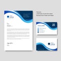 Professional creative letterhead and business card vector