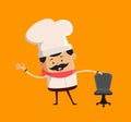 Professional Cute Chef - Devil person Standing with Fake Smile Royalty Free Stock Photo