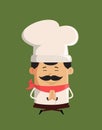 Professional Cute Chef - Devil person Standing with Fake Smile Royalty Free Stock Photo