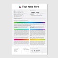 Professional CV resume color template design for a creative person - vector minimalist