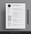 Professional CV resume template design for a creative person - v Royalty Free Stock Photo