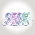 Professional cyclist involved in a bike race. Polygonal low poly Royalty Free Stock Photo