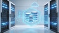Secure Cloud Infrastructure with Advanced Hexagonal Database Protection Royalty Free Stock Photo