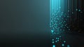 AI Decision-Making Matrix with Neural Data Stream, Vertical Glowing Cyan Light Lines and Digital Connectivity Nodes. Royalty Free Stock Photo