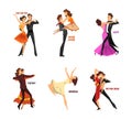 Professional Dancer People Dancing Performing On Stage Vector Set