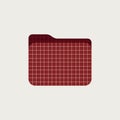 A professional dark red folder icon featuring a white grid pattern. This minimalist flat vector design is perfect for office apps Royalty Free Stock Photo