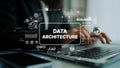 Professional data architecture concept with visual elements, charts, and graphs analyzing digital information and Royalty Free Stock Photo