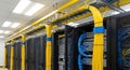 Data Center with Server Racks and Structured Cabling Royalty Free Stock Photo