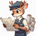 Professional Deer Architect at Work Royalty Free Stock Photo