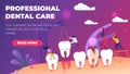 Professional Dental Care Vector Illustration.