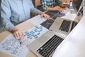 Professional Developer programmer cooperation meeting and brainstorming and programming in website working a software outsourcing Royalty Free Stock Photo