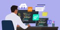 Professional developer working in the office