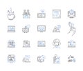 Professional development line icons collection. Growth, Learning, Improvement, Skill-building, Advancement, Education