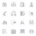 Professional development line icons collection. Growth, Training, Learning, Advancement, Skill-building, Career