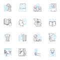 Professional Development linear icons set. Learning, Growth, Advancement, Upskilling, Training, Education, Mastery line