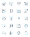 Professional development linear icons set. Skills, Training, Growth, Learning, Improvement, Career, Advancement line Royalty Free Stock Photo