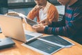 Professional Development programmer cooperating meeting and brainstorming and programming website working in a software and Royalty Free Stock Photo