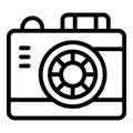 Professional digicam device icon outline vector. Modern shooting gadget