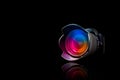 Professional digital camera with lens attached Royalty Free Stock Photo