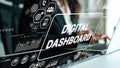 Professional Digital Dashboard Visualization with Data Analytics, Business Insights, and User Interaction on Computer Royalty Free Stock Photo