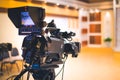 Professional digital video camera in studio Royalty Free Stock Photo