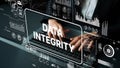 Professional Display of Data Integrity Concept with Modern Technology and Business Analytics Background. Asymptotic Royalty Free Stock Photo