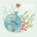 Professional diver concept