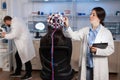 Professional doctor in neuroscience developing treatment for neurological diseases