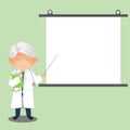 Professional Doctor on presentation. Doctor with clipboard giving medical presentation. Royalty Free Stock Photo
