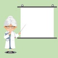 Professional Doctor on presentation. Doctor with clipboard giving medical presentation. Royalty Free Stock Photo