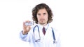 professional doctor showing medication pills Royalty Free Stock Photo