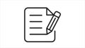 professional document editing and writing icon with paper and pencil Royalty Free Stock Photo