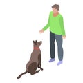 Professional dog training icon, isometric style Royalty Free Stock Photo